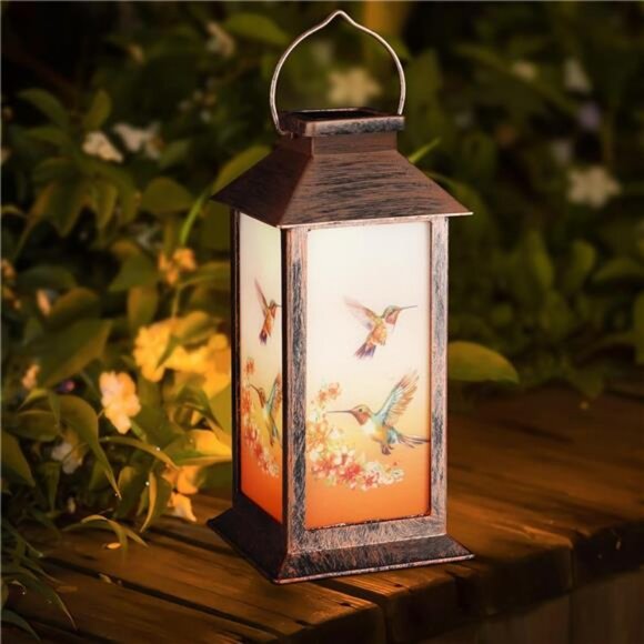 Solar Lantern Outdoor Waterproof Hummingbird Garden Decor Birthday Gifts - Picture 7 of 8